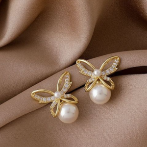 Butterfly Pearl Studs